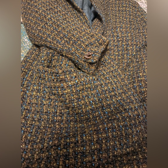Vintage Bouclé Tweed Coat | 80s Eccentric Grandpa Jacket | Lined Wool-Feel - Picture 11 of 11